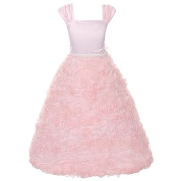 Kids Dream Pink Rosette Special Occasion Dress Girl 12