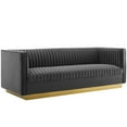 thumbnail image 2 of Ergode Sanguine Vertical Channel Tufted Performance Velvet Sofa, 2 of 5