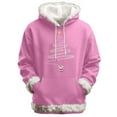thumbnail image 4 of Fiaer Christmas Lined Hoodie Women Oversized Thermal Warm Long Sleeve Hooded Sweatshirts Thickened Comfort Loose Fit Pocket Tops Pink M, 4 of 4