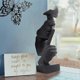 thumbnail image 2 of Silence is Gold Thinker Statue Abstract Art Resin Figurine Black, 2 of 5