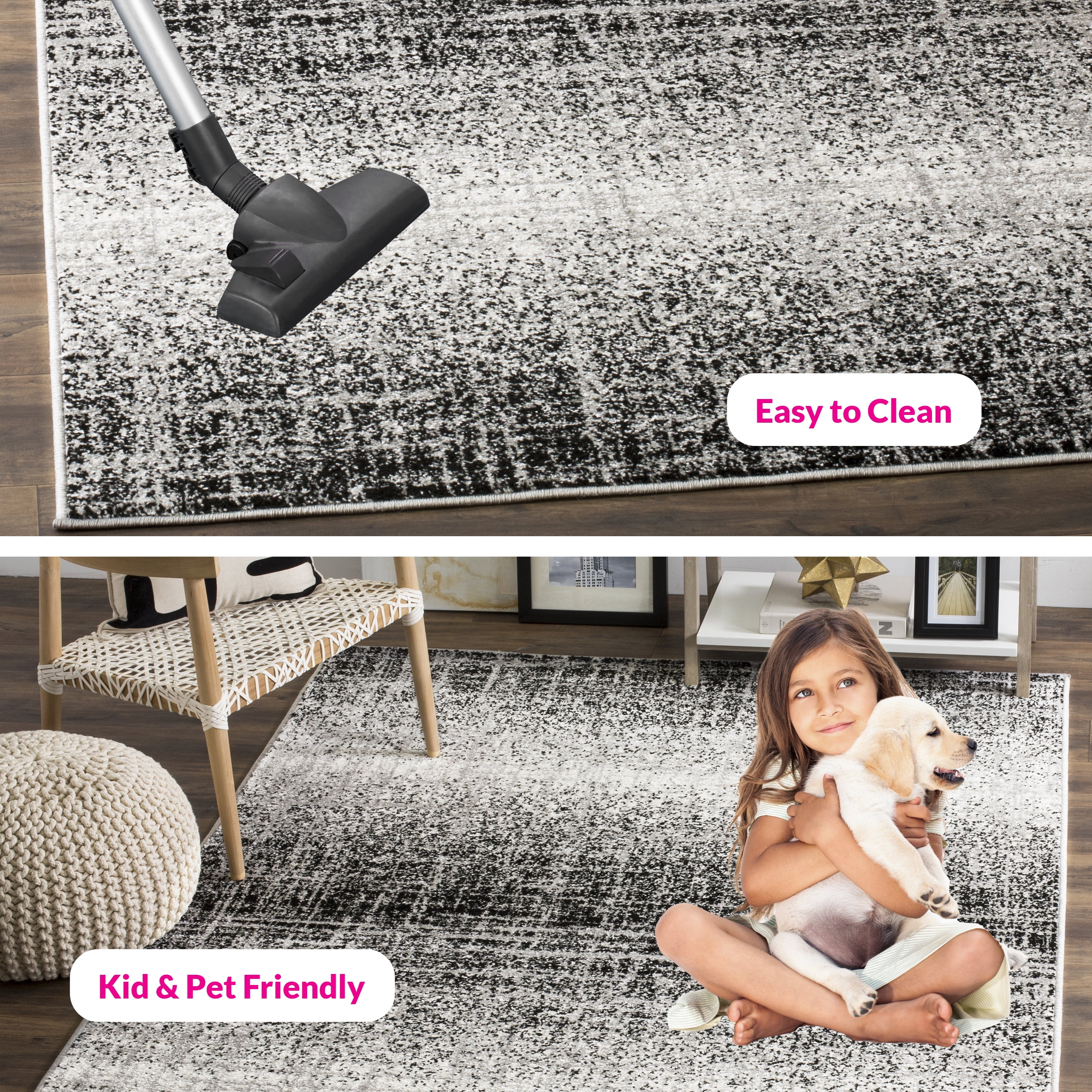 Safavieh Adirondack Kiersten Abstract Area Rug, Silver/Black, 5'1" x 7'6"