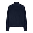 thumbnail image 6 of Delayuji Faux Suede Jacket For Women Lapel Casual Button Down Cropped Jacket Long Sleeve Outerwear Coats Work Clothes, 6 of 6