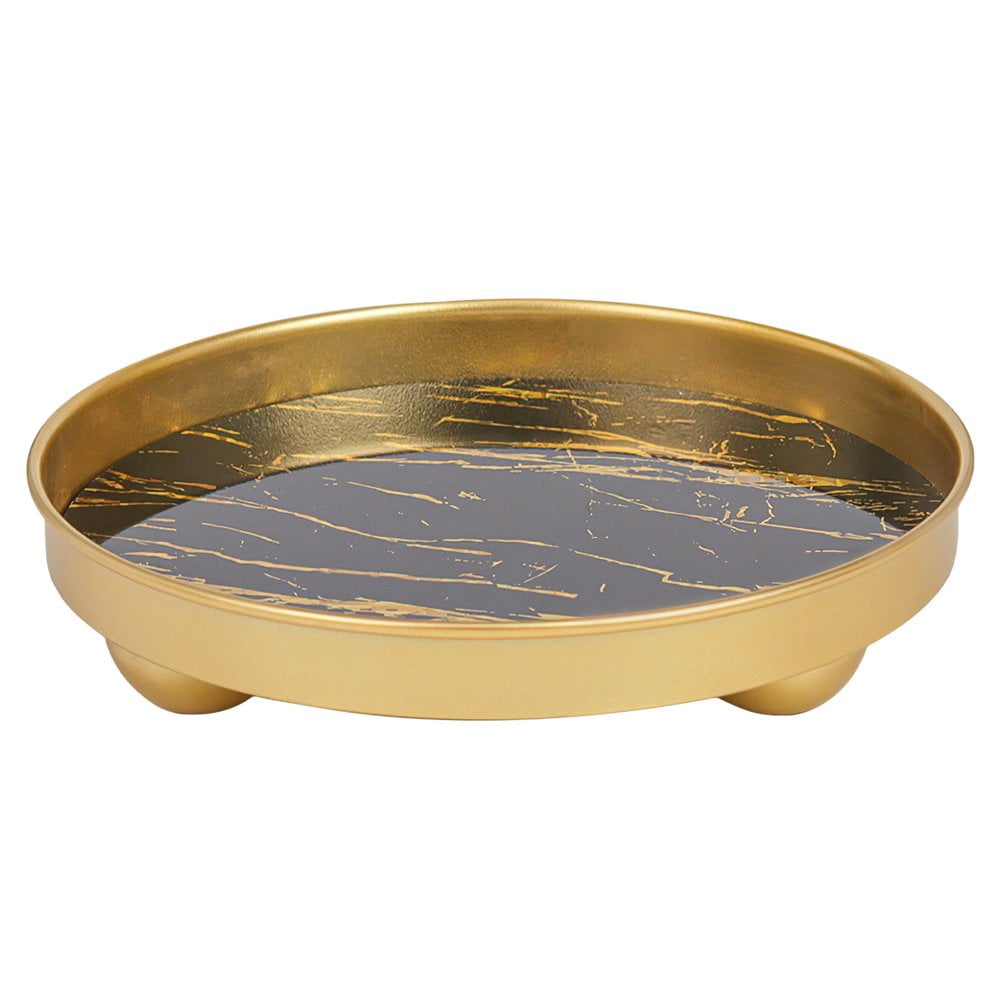 Iron Art  Marbled Metal Tray Cosmetics Jewelry Storage Tray Fruit Tray S
