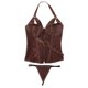 thumbnail image 1 of Corsé de Overbust Gótico Diseño Halterneck Embellecimiento Faja Cintura de Presentaciones Brown XL Soledad Corsé gótico, 1 of 10