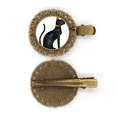 thumbnail image 1 of Égyptien Noir Chat Modèle Épingle Coiffure Broche Cheveux Clip Barrette, 1 of 3