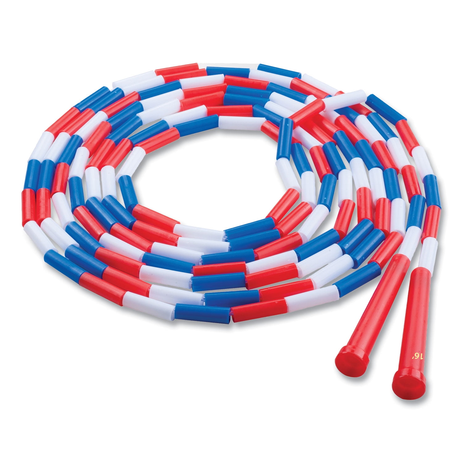 Two 16 Ft Double Dutch Jump Rope W/ Plastic Segments Red White Blue Heavy Duty 