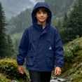 thumbnail image 4 of MexChoioe Kids Full Zip and Snap Button Hooded Rain Jacket Long Sleeve with Utility Pockets Water Resistant Holiday Outdoor Playwear Windbreaker for Boys, 4 of 7