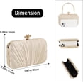 thumbnail image 2 of Womens Jane Satin Pleated Clutch Evening Bag Crossbody Bag Purse with Pearl Chain for Bridal Wedding Party Prom, 2 of 8