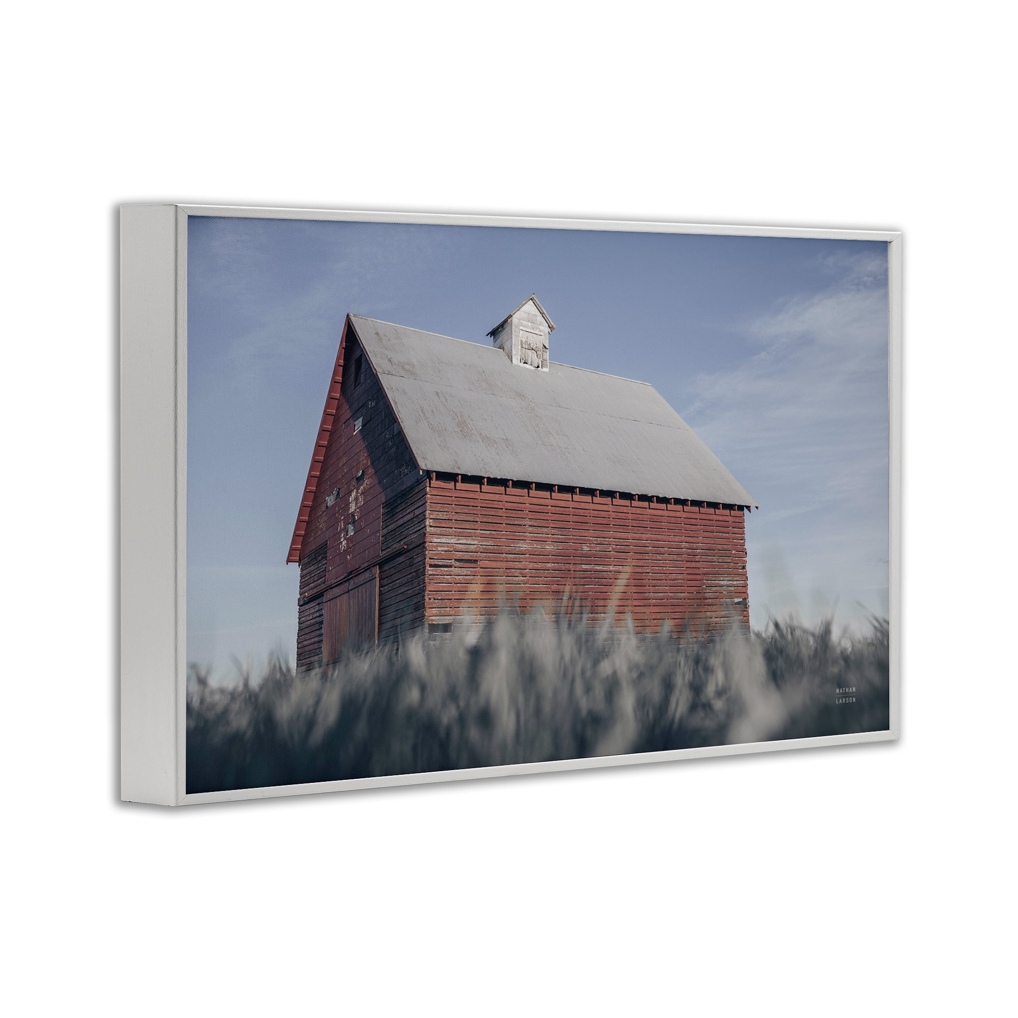 Stupell Industries End Of The Field Cottage White Framed Giclee Art, design by Nathan Larson
