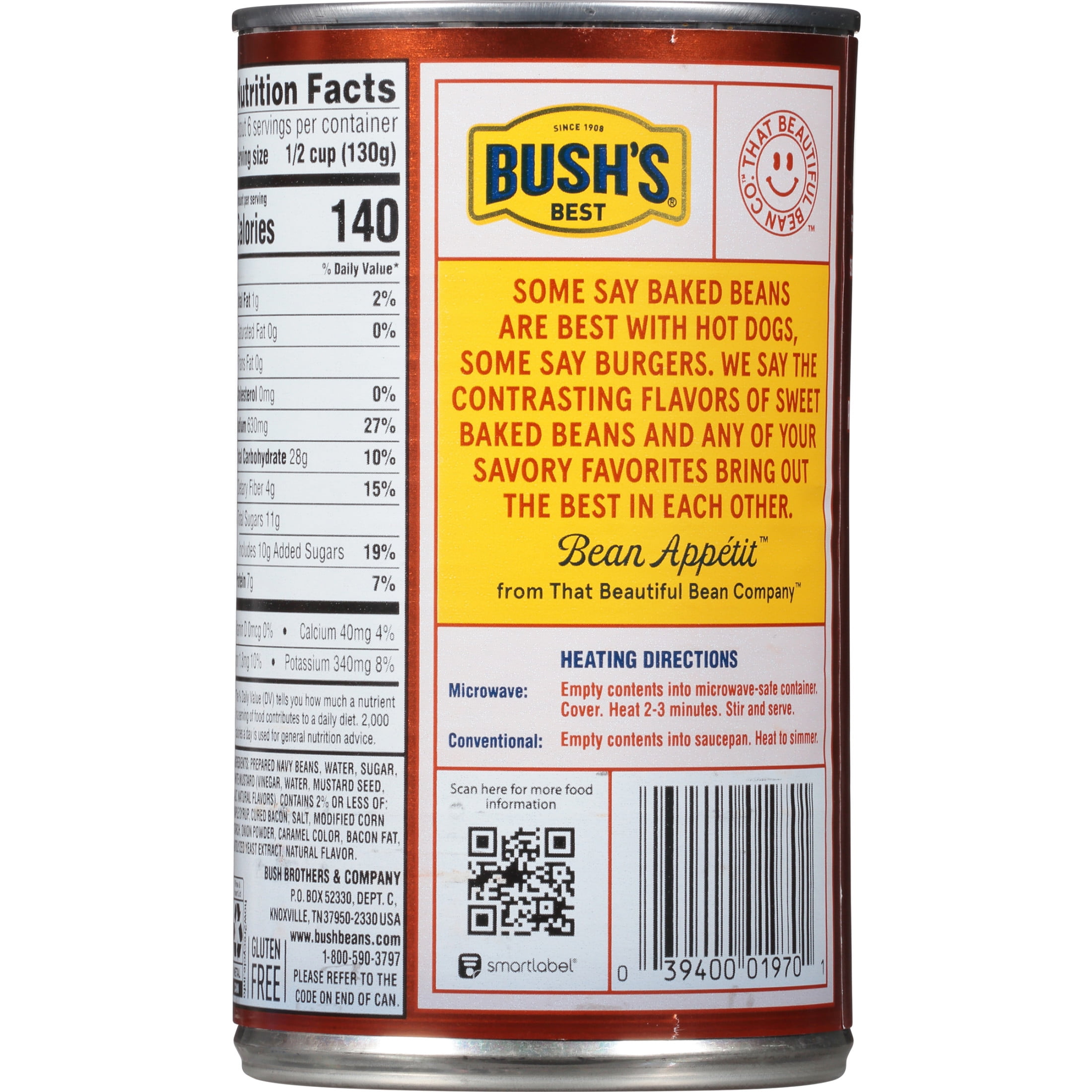 (12 pack) Bush's Maple and Cured Bacon Baked Beans, Canned Beans, 28 oz