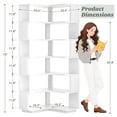 thumbnail image 3 of Homieasy 7-Tier Corner Bookshelf - Freestanding L-Shaped Etagere with Baffle for Home Office, Living Room & Bedroom,White, 3 of 8