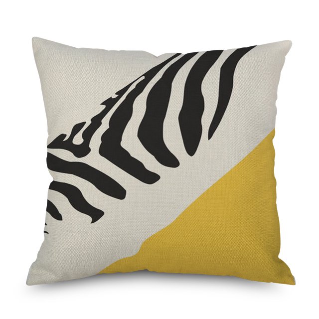 Ins Wind Linen Pillowcase Simple Creative Cushion Abstract Leaf Pillow Square Cushion Cover 17