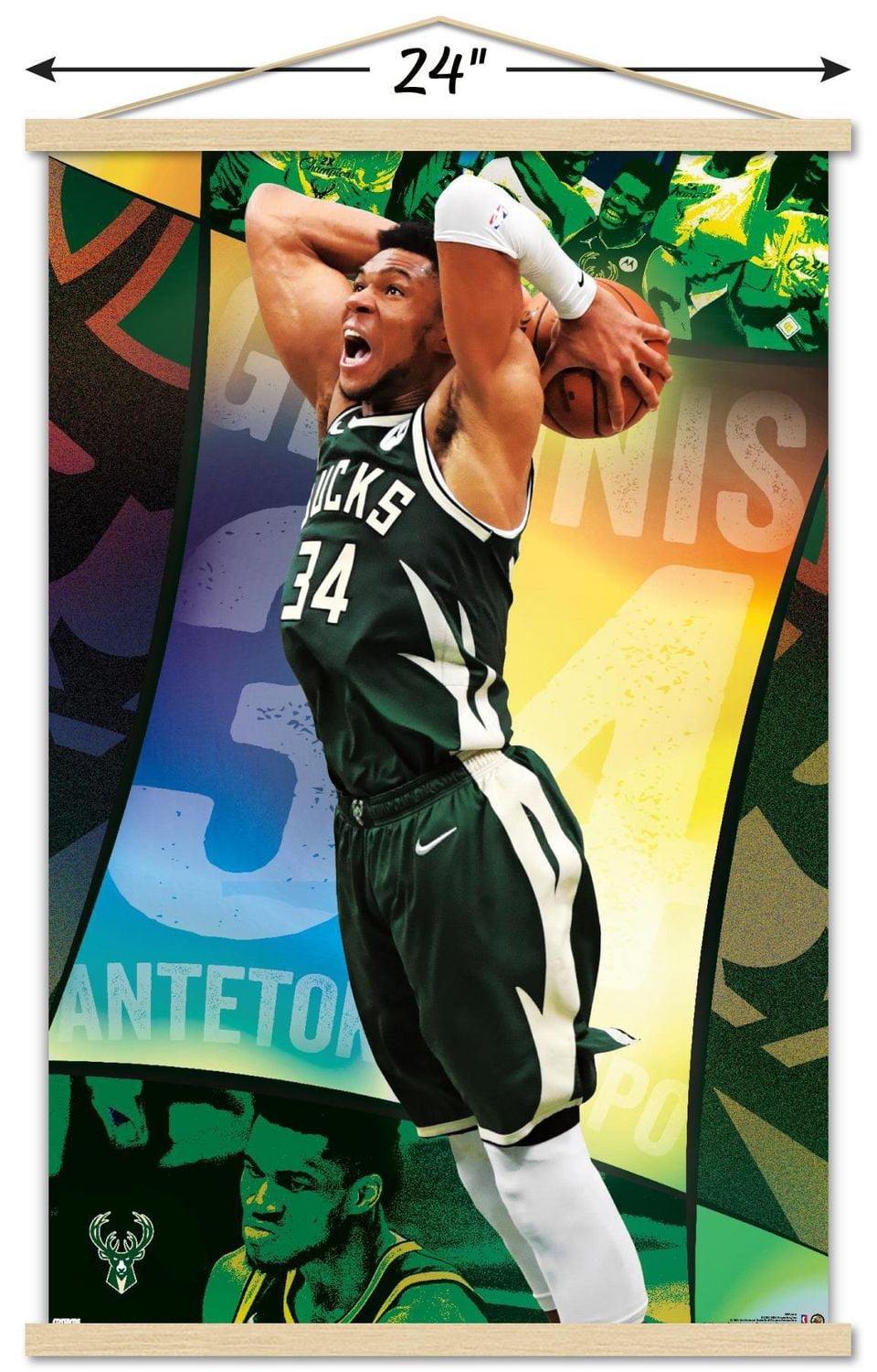 NBA Milwaukee Bucks - Giannis Antetokounmpo 21 Wall Poster, 22.375" x 34"
