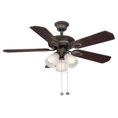 Hampton Bay Glendale 42 In Oil Rubbed Bronze Ceiling Fan With Reversible Dark Teak Walnut Blades Com Hampton Bay Glendale 42 In Oil Rubbed, Hampton Bay Ceiling Fan Light Cover Plate