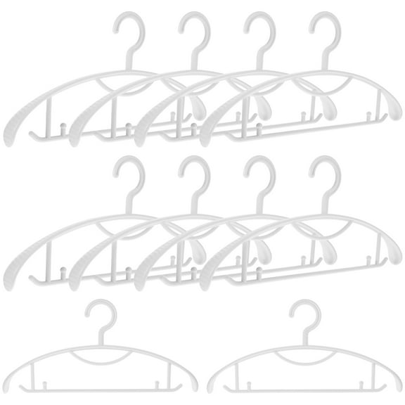10 Pcs Clothes Hanger Pants Hangers Skirt Home Accessories Broad Shoulders Jeans White Plastic
