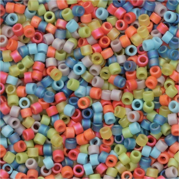 Miyuki Delica Seed Beads, 11/0 Size, #DB-MIX43 Matte Rainbow AB Mix, 7.2 Gram Tube