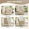 thumbnail image 6 of Rocking Chair Nursery, Nursing Rocking Chairs with Foot Rest for Mom Nursery, Rocker Glider Chair with High Backrest for Living Room,Bedroom, Upholstered Lounge Chair with Solid Wood Base for Relaxin, 6 of 7