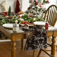 thumbnail image 2 of Black Snowflake Let It Snow Winter Table Runner, Seasonal Christmas Kitchen Dining Table Decoration for Home Party Decor 13x72 Inch, 2 of 6