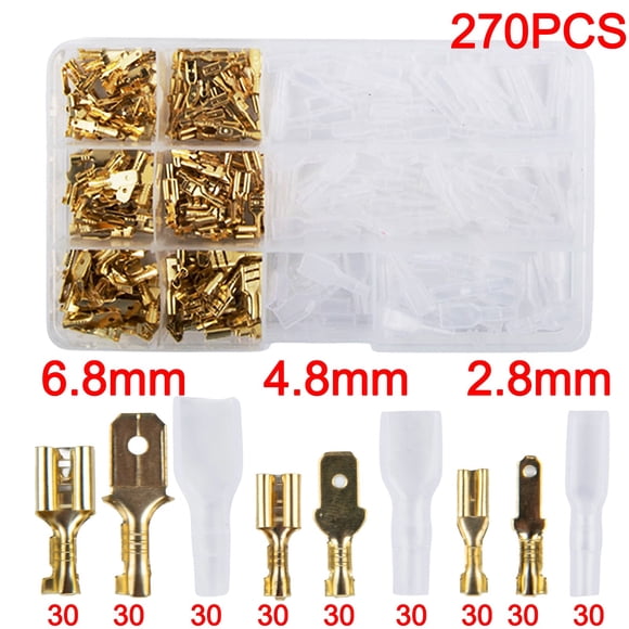 270PCS Insulated Male Female Wire Connector 2.8/4.8/6.3mm Electrical Crimp Kit
