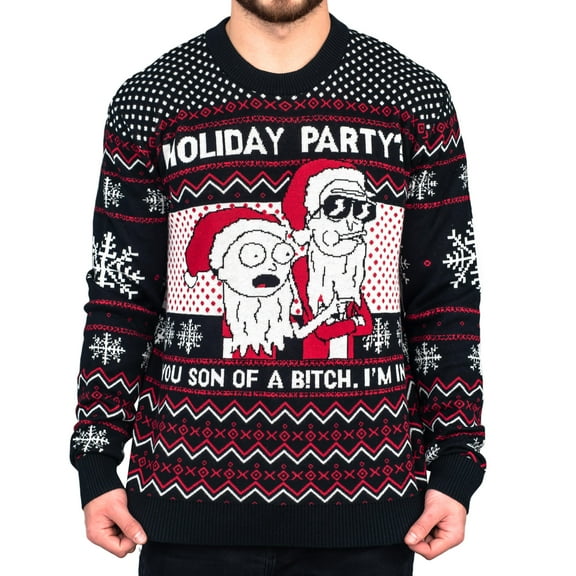 Rick and Morty Holiday Party Son of B I'm In Ugly Christmas Sweater