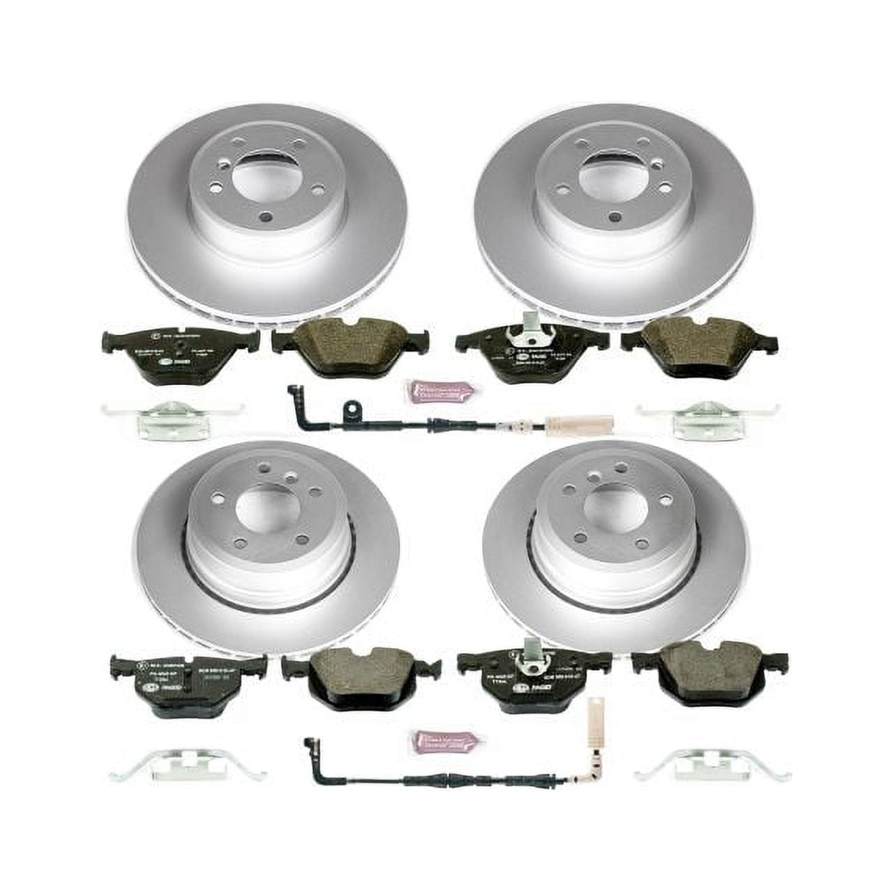 Power Stop Front and Rear Euro-Stop ECE-R90 Certified Brake Pad and Rotor Kit ESK5439