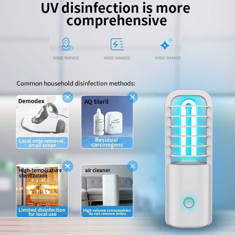 UV Sterilizer Light Germicidal UVC Lamp Car Bathroom Pet Portable Rechargeable 