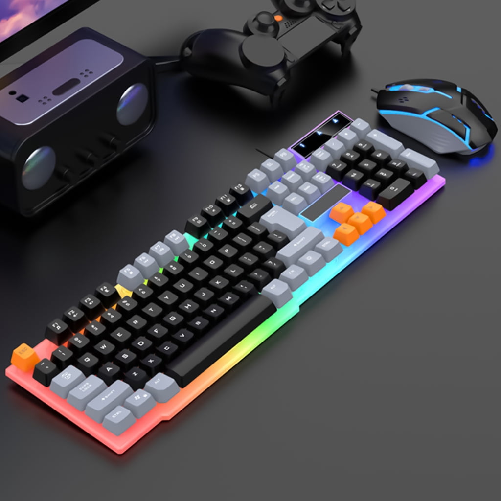 MultiSystems Wire Keyboard 104Keys with Breathing Lighting, Ergonomic Build Keyboard and Long Last Switches Life