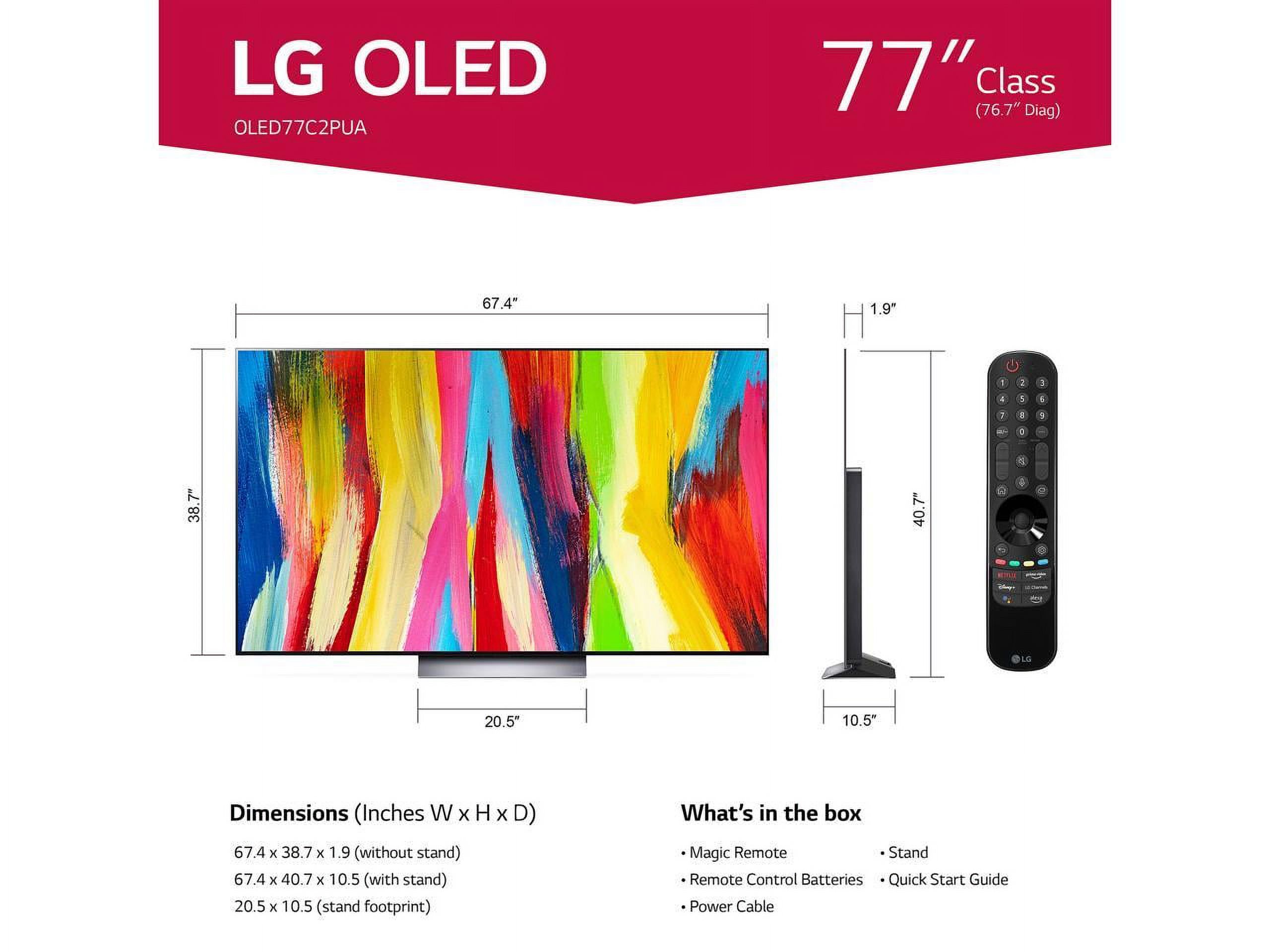 LG 77" Class 4K UHD OLED Web OS Smart TV with Dolby Vision C2 Series OLED77C2PUA - image 3 of 17