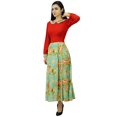 thumbnail image 5 of Bimba Women Long Retro Floral Maxi Dress With Belt Long Sleeve Dresses, 5 of 9