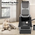 thumbnail image 5 of Enclosed Cat Litter Box: All Black Stainless Steel - Odor-Resistant & High-Sided - Teflon Non-Stick Coating for Quick Cleaning - Large Top-Exit Pan for Modern Homes Balcony, 5 of 15