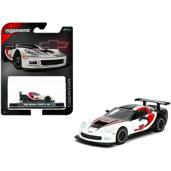 2005 Chevrolet Corvette C6R #16 White with Black and Red Graphics "Collection" Series 1/64 Diecast Model Car by Majorette