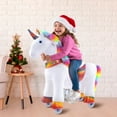 thumbnail image 3 of WondeRides Ride on Rainbow Unicorn Toys for Girls Ride on Horse Riding Pony Toy for Toddlers for 3-5 Years Old ( Size 3, 30.1 inch Height) Plush Walking Horse Animal Rocking Mechanical with Wheels., 3 of 9