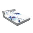 thumbnail image 2 of Watercolor Flower Fitted Sheet & Pillow Sham Set, Flora Drawing Soft Spring Colors Retro Style Floral Art, Decorative Printed 6 Piece Bedding Decor Set, Queen, White Purple Blue, by Ambesonne, 2 of 3