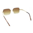 thumbnail image 4 of Unique Cougar Jewel Hinge Rimless Rectangle Pimp Sunglasses Gold - Brown, 4 of 4
