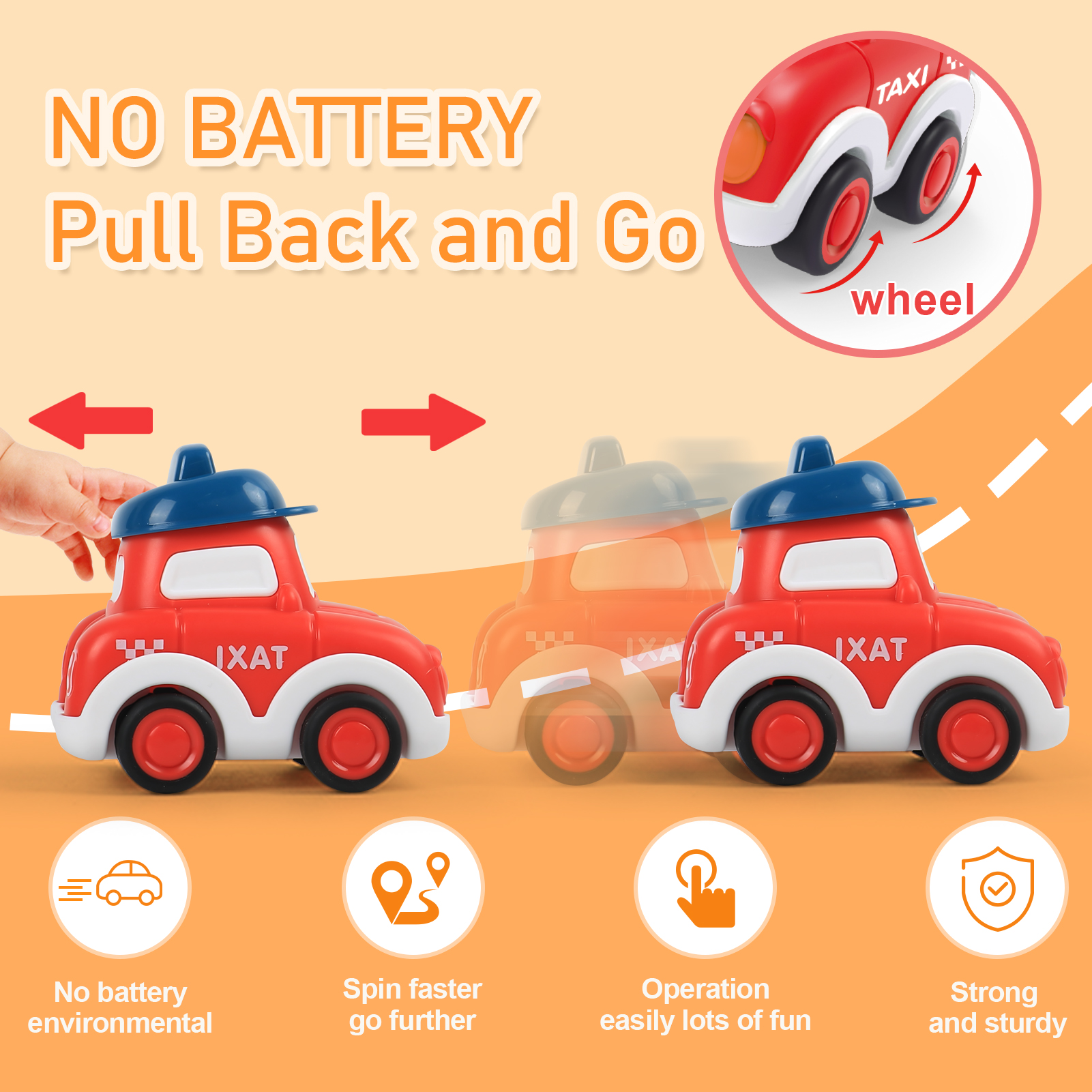 Tepear Pull Back Toy Cars Set with Playmat photo 2