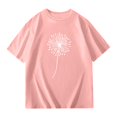 thumbnail image 6 of Girls Summer Clothes Size 9-10 Short Sleeve Casual Round Neck Fashion Cute Print T-Shirt Soft and Comfortable Oversized Pullovers(Print, X01-Pink, 9-10 Years), 6 of 6