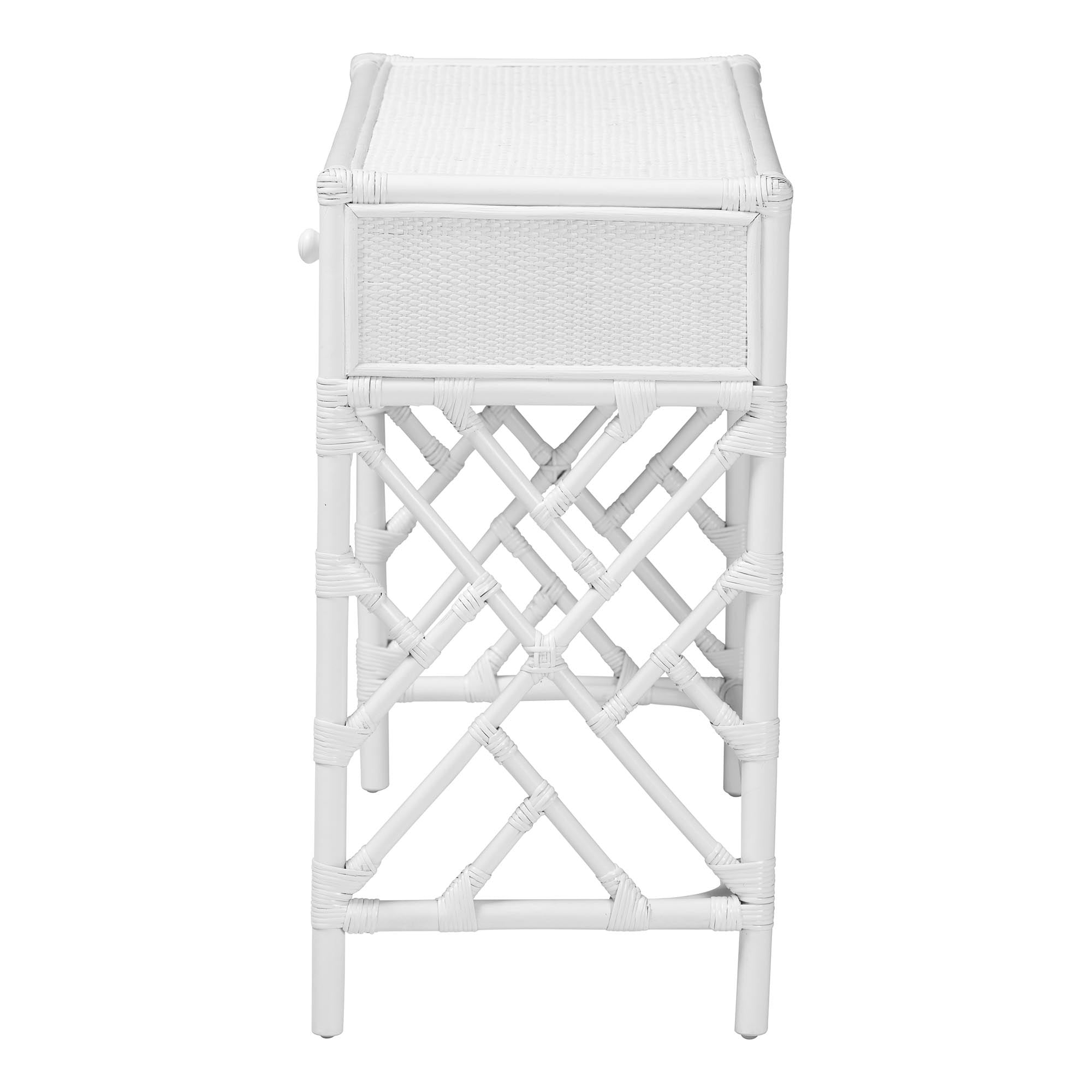bali & pari Lindie Boho Writing Desk, 2-Drawer, White