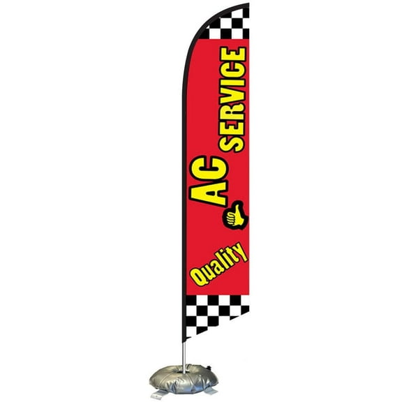 Quality AC Service Feather Flag Kit with Cross-Base and Weight-Donut, Outdoor Advertising Banner Swooper Flag