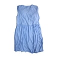 thumbnail image 2 of NY Collection Womens Textured Shift Dress, Blue, Petite, PM, 2 of 2