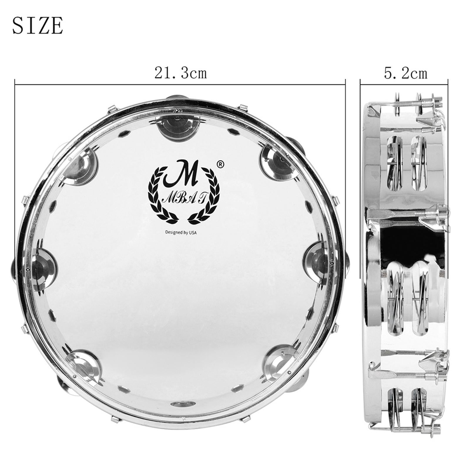 LeeQinersw Percussion Tambourine Capoeira Blowing Jingles Tamborine for 3+ Years Old Party 8inch Clear