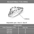 thumbnail image 4 of LeCalla 925 Sterling Silver Toe Rings Filigree Flower Lotus Silhouette Band Toe Rings for Women, 4 of 6
