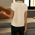 thumbnail image 4 of ShiShine Women's Bow Tie Blouse Ruffle Short Sleeve Blouse Work Office Dressy Shirts, 4 of 9