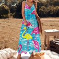 thumbnail image 2 of Flamingo Pattern Sleeveless Dress Woman Fashion Long Dresses Women's Summer Suit Dress Summer 2025 Women, 2 of 7