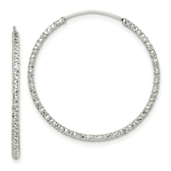 Primal Silver Sterling Silver Diamond-cut Hoop Earrings