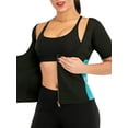 thumbnail image 4 of FALEXO Women Sauna Body Shaper Sweat Suit Sleeve Zipper Neoprene Slimming Workout Vest Waist Trainer Top, 4 of 8