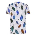 thumbnail image 5 of Chemise à Manches Courtes pour Hommes, Mélange Coton Lin Polyester, Design Imprimé, Col Rond, Ajustement Confortable Respirant, Tenue Décontractée, 5 of 5