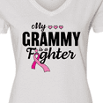 thumbnail image 4 of Inktastic Breast Cancer Awareness My Grammy is a Fighter Women's V-Neck T-Shirt, 4 of 5