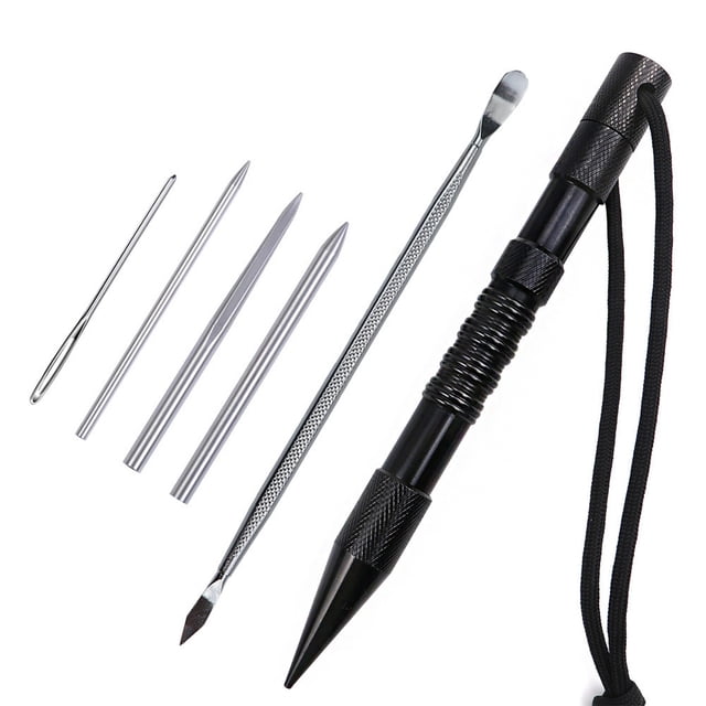 Soidarity Marlin Set Agujas de cordones Acero inoxidable Profesional Pequeña artesanía Costura Reutilizable Extraíble Tejer Pin Trabajo de cuero carpas 6 piezas negro Soidarity OD023335-07B