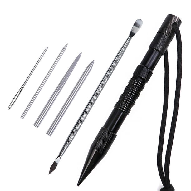 Soidarity Marlin Set Agujas de cordones Acero inoxidable Profesional Pequeña artesanía Costura Reutilizable Extraíble Tejer Pin Trabajo de cuero carpas 6 piezas negro Soidarity OD023335-07B
