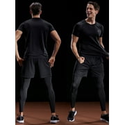 NELEUS Mens Dry Fit Mesh Athletic Shirts 3 Pack,Black+Gray+Olive Green,US Size 2XL